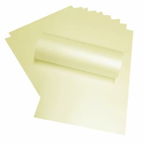10 x A4 Opal Candlelight Cream Pearlescent Shimmer Double Sided Paper 120gsm / 81lb Text Suitable for Inkjet and Laser Printers