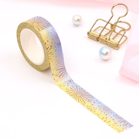 Gold Solid Foil Washi Tape Decorative Masking Tape 15mm x 10 Meters Bullet  Journal