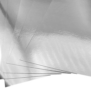 5 Bogen A4 Premium Spiegel Karte Doppelseitig 280gsm / 103lbs Umschlag (Bright Silver)