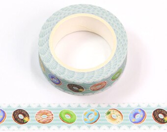 Colourful Donuts Decorative Washi Tape 15mm x 10m Bullet Journal