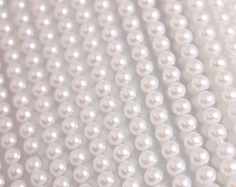 500 Mini White Pearl Beads: 3mm Self Adhesive Embellishments