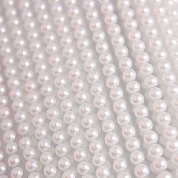 500 x Mini Self Adhesive Pearls 3mm Beautiful Small Round WHITE Pearl Stick On Adhesive Strips   Embellishment