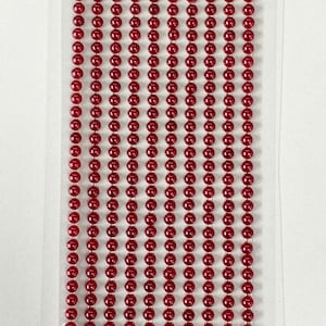 500 selbstklebende Perlen 3mm Schöne kleine runde ROYAL RED Perle Stick On Klebestreifen Verschönerung