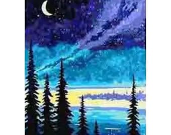 5D DIY Night Sky Diamond Painting Kit  Rhinestone Canvas 30cm x 40cm