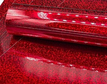 Syntego, 5 feuilles A4 Premium, carte holographique effet confettis recto 240 gsm / 88 lb (rouge)