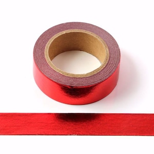 Rode massieve folie washitape decoratief afplaktape 15 mm x 10 meter milieuvriendelijk Bullet Journal