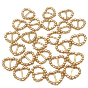 100 x fivelas de pérola acrílicas douradas formato de coração fita dupla face decorações de mesa, fabricação de cartões 16mm x 15mm