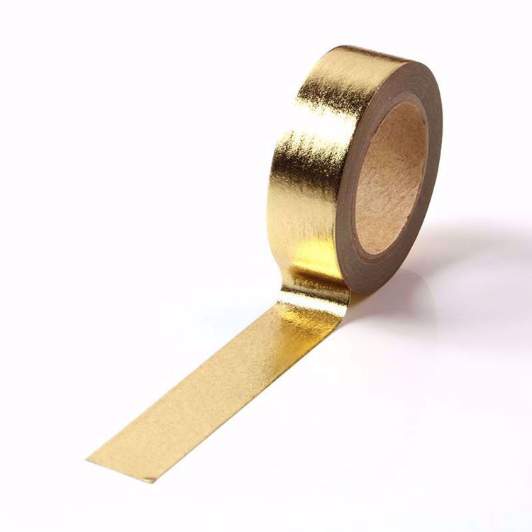 Gold Solid Foil Washi Tape Decorative Masking Tape 15mm X 10