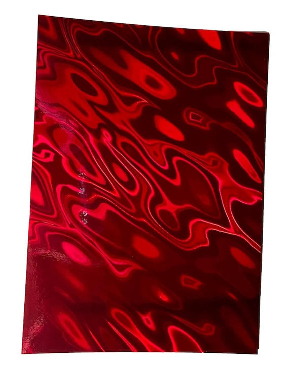 5 Sheets RED A4 Premium Holographic Lava Effect Card Single Sided 220gsm / 80lb Cover