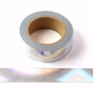 Silber Holographische Solid Foil Washi Tape Dekorative Masking Tape 15 mm x 10 Meter Umweltfreundliche Bullet Journal