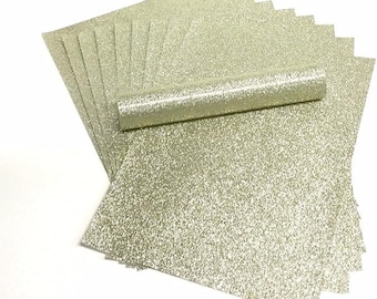Light Gold Glitter Paper: A4 Soft Touch 150gsm, 10 Sheets