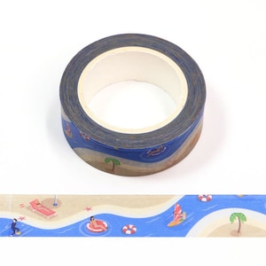 Taśma maskująca Beach Holiday Vacation Washi Tape UK Quality Crafts Eco Friendly Bullet Journal