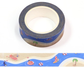 Beach Holiday Vacation Washi Tape UK Quality Masking Tape Crafts Eco Friendly Bullet Journal