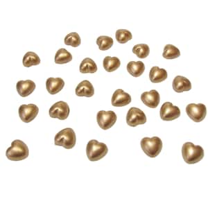 100 x ouro 8mm pérola plana com fundo em forma de coração contas gemas, para artesanato, decorações de mesa, confetes de mesa