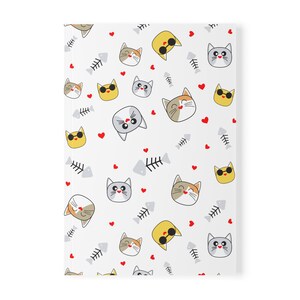 Cuaderno de tapa blanda con temática de gatos, diario de animales adorables, regalos para amantes de las mascotas, cuaderno A5 para tomar notas, escribir cartas de amor, diario de gatitos