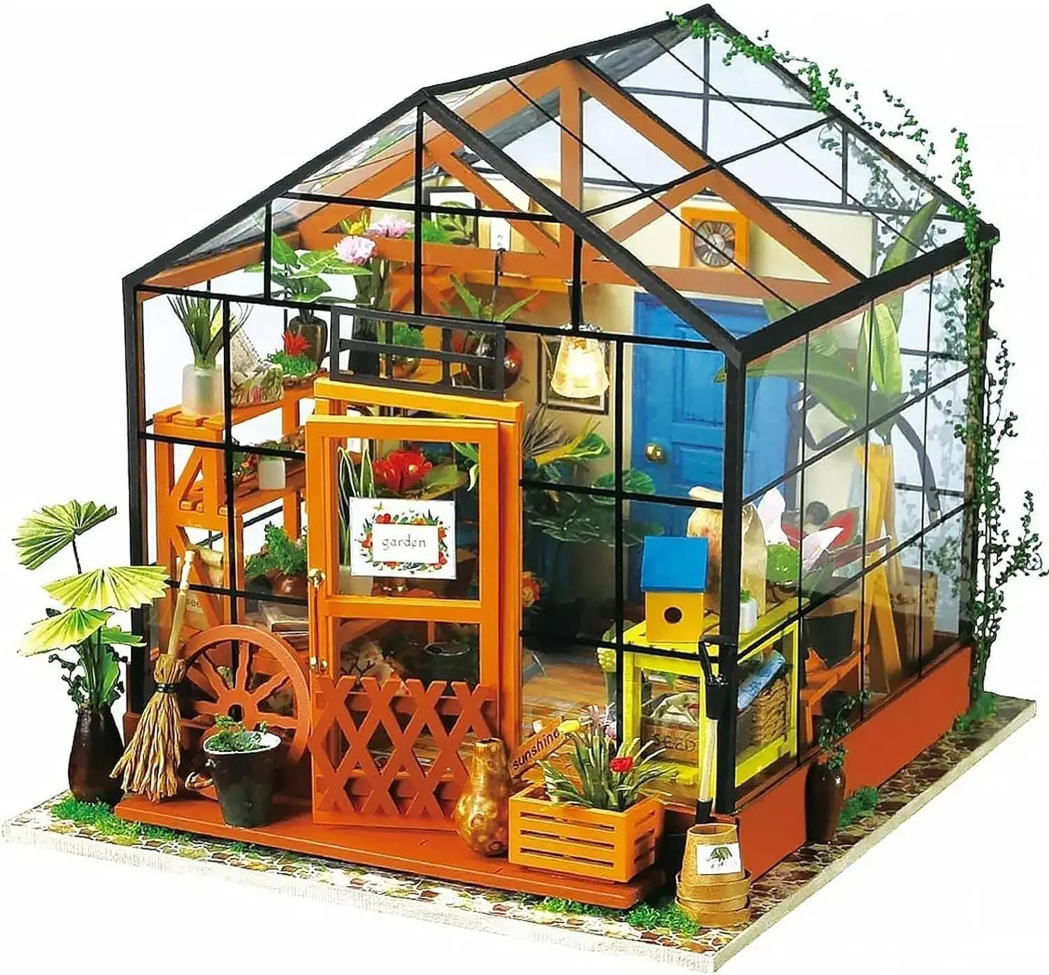 Cathy's Flower House Mini Greenhouse DIY Dollhouse Wooden