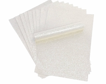 White Iridescent Glitter Paper A4 (10 Sheets) | 150gsm Sparkly Cardstock for Card Making, Wedding Invitations & Crafts