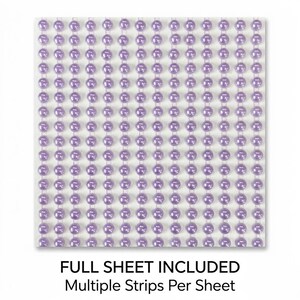 200 Lilac Purple Pearl Beads: 6mm Self Adhesive Embellishments image 8