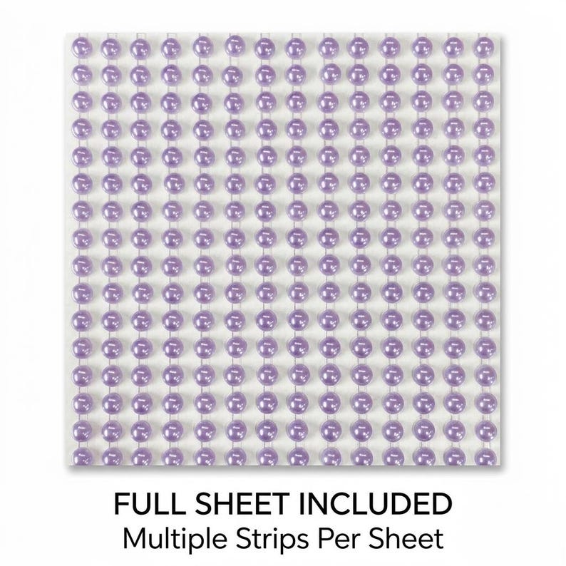 200 Lilac Purple Pearl Beads: 6mm Self Adhesive Embellishments image 8