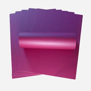 10 feuilles A4, carte décorative nacrée violet baies sauvages, 300 g/m²/110 lb, couverture recto