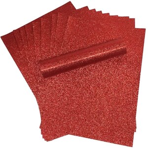 Rote Glitzer-Karte, A4, funkelnd, weich, fusselt nicht, 250 g/m², 10 Blatt