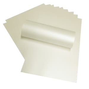 10 x A4 Pale Ivory Quarzo Pearlescent Shimmer Double Sided Paper 120gsm / 81lb Text Suitable for Inkjet and Laser Printers (PIA4-4)
