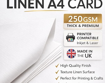 A4 Card White Linen Silkweave Embossed 250gsm / 170lb Cover Card Making