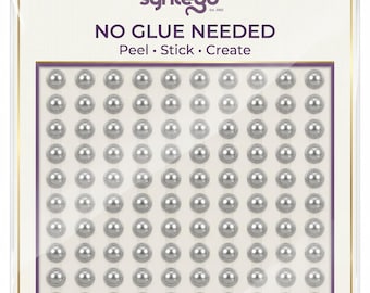 200 Metallic Silver Self Adhesive Pearls: 6mm Round Embellishments