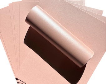 Luxurious Misty Rose Pink Pearlescent Shimmer Cardstock - Recyclable, Double Sided, Ideal for Weddings and Crafts - Pack of 10 Sheets
