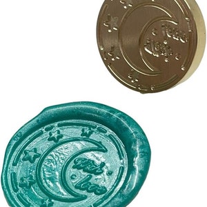Selo de cera selo de latão 'com amor' céu estrelado lua 25mm vedação vintage carimbo de cera apenas cabeça