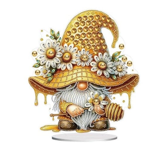 JJFox DIY Diamond Art Painting Kit - Easter Bunny Special Shaped Stand-Up Desk Ornament, Double Sided Craft