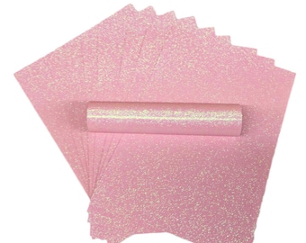 Pale Pink Iridescent Glitter Cardstock A4 (10 Sheets) | Non Shed 150gsm Sparkly Paper for Card Making, Weddings & Crafts