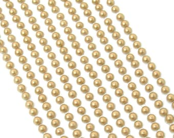 500 mini perles auto-adhésives 3 mm Belle petite perle ronde dorée à coller sur des bandes adhésives embellissement