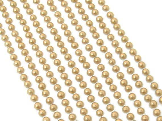 500 Mini Self Adhesive Pearls 3mm Beautiful Small Round GOLD Pearl Stick on  Adhesive Strips Embellishment 