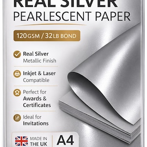 Silverpärlemorskimrande kartong: A4 290 g/m², 10-pack bild 1