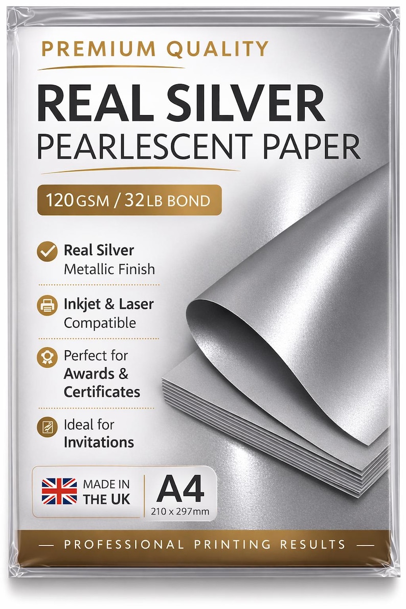 Silverpärlemorskimrande kartong: A4 290 g/m², 10-pack bild 1