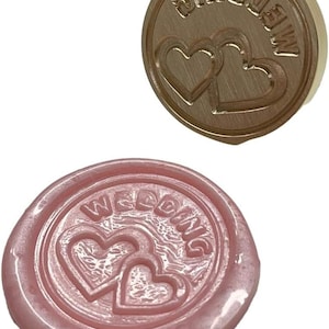 Wachs Siegel Messingstempel Hochzeit Doppelherz 25mm Versiegelung Vintage Wachsstempel Nur Kopf