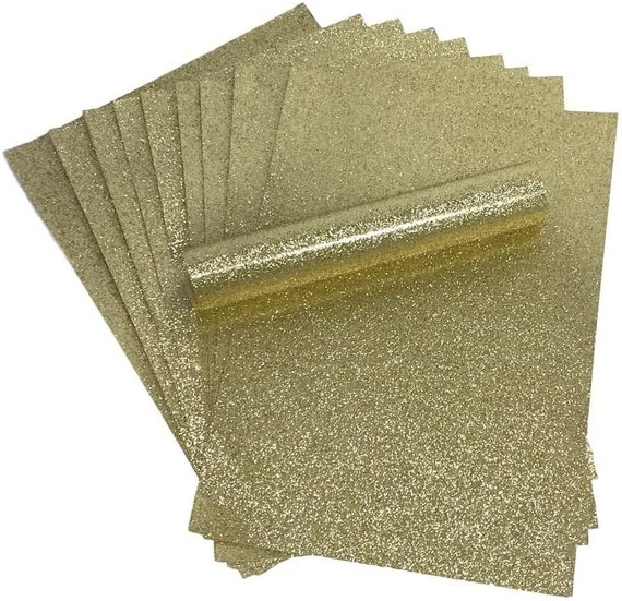 Gold Glitter Cardstock A4: Non Shed, 250gsm, Pack of 10
