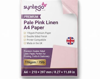 10 Sheets A4 Pink Linen Textured Paper 116gsm | Card Making & Scrapbook Craft Paper