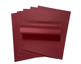 Papier cartonné rouge royal nacré : papier scintillant 300 g/m², 10 feuilles