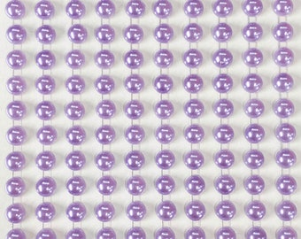 200 Self Adhesive Pearls 6mm Beautiful Small Round Lilac Purple Pearl Stick On Adhesive Embellishment