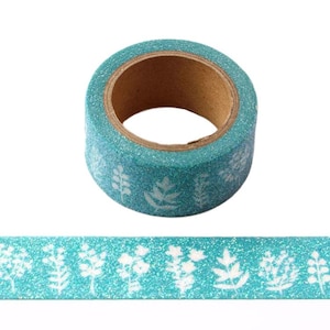 Dreamy Plants Christmas Glitter Sparkle Washi Tape UK Nastro di mascheratura 20 mm x 3 metri Eco Friendly Bullet Journal