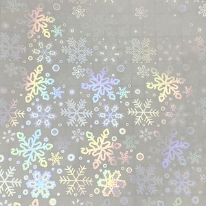 10 vellen zelfklevende glitterkerstsneeuwvlok transparant holografisch vinyl overlay vellen laminaat stickers
