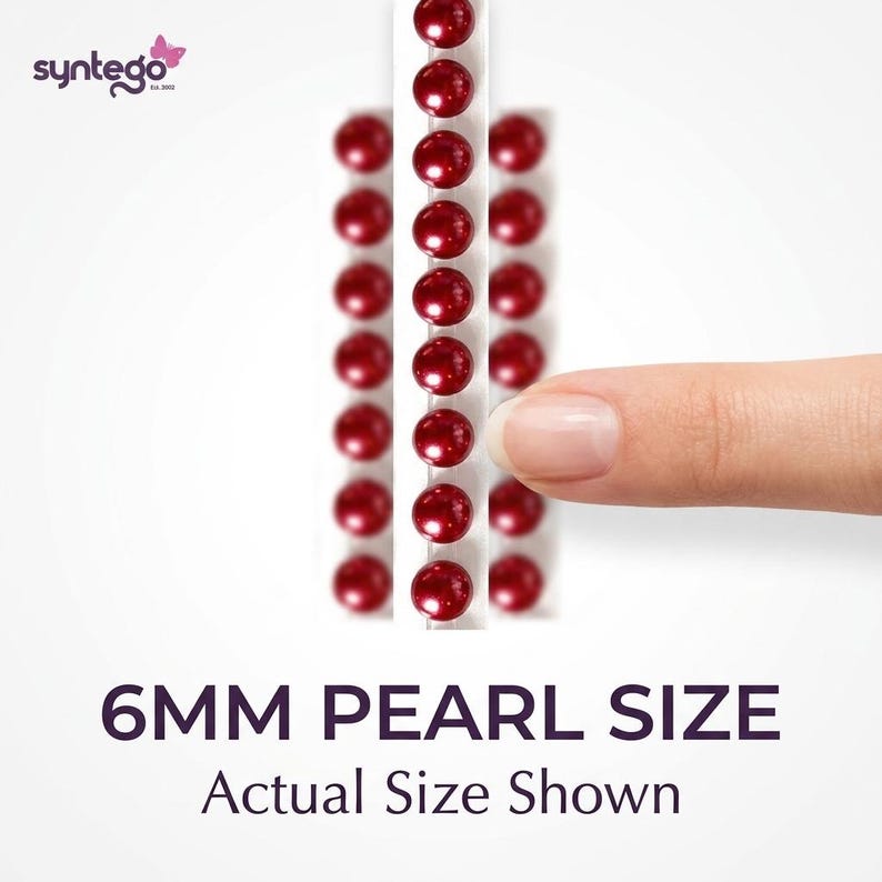 Burgundy Pearl Stickers: Round Adhesive Embellishments (6mm, 200 pcs) image 6