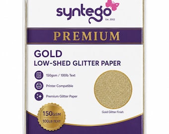 Gold Glitter Paper A4: Non Shed, Soft Touch, 10 Sheets