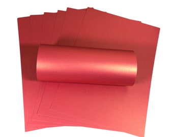 Magenta Pearlescent Cardstock: A4 Shimmer Paper, 300gsm (10 Sheets)