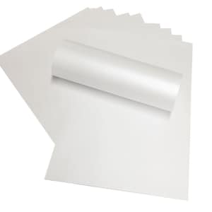 10 Sheets 12" x 12" Frost White Pearlescent Scrapbook Paper Decorative 120gsm Double Sided