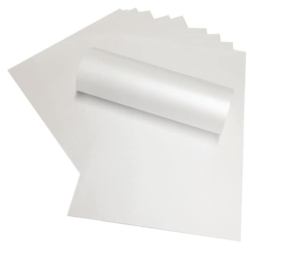 10 x A4 Papier, frostweiß, mit Perleffekt, 120g/m² Text, doppelseitig, für  Inkjet und Laserdrucker geeignet - .de