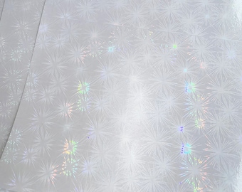 10 Sheets A4 Self Adhesive Fireworks Transparent Holographic Vinyl Overlay Sheets Laminate Stickers