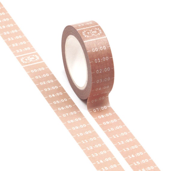 Pink and White Time Schedule Washi Tape 15mm X 10 Meters Eco Etsy